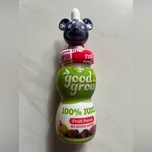 NEW Good 2 Grow Juice  Disney Mickey Mouse Topper 4th Of July FULL BOTTLE